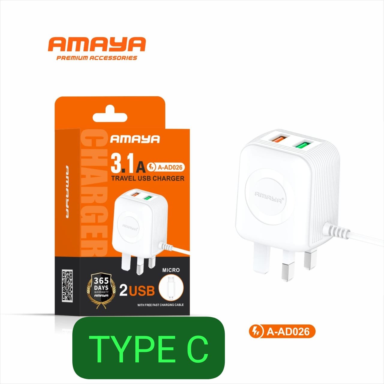 Amaya Type C charger at a wholesale price